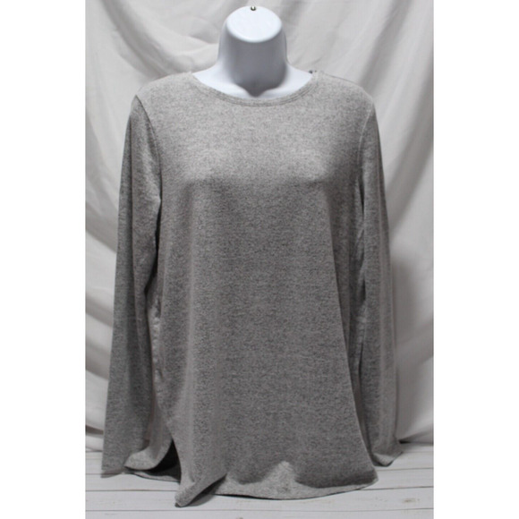 Ann Taylor Women's M Heather Gray Light Weight Tunic Sweater Reflexed Slits LS - Picture 1 of 12